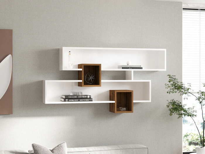 Hanah Home Estantería de Pared Karen Nogal y Blanco